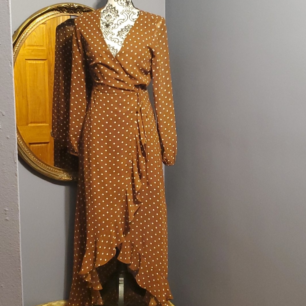 Polka dot wrap dress  NWOT